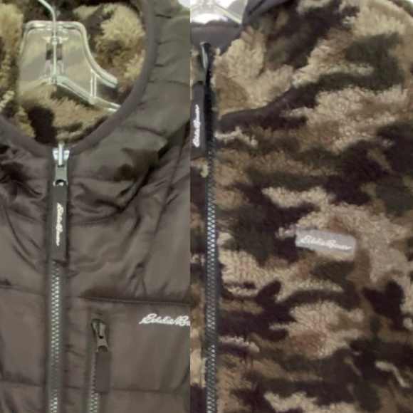 Eddie Bauer Boys 14/16 Reversible Fleece Lined Hooded Lightweight Puffer Jacket. - Picture 4 of 16